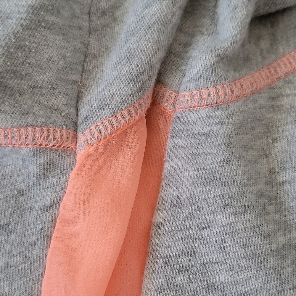 Maurices mixed material heather gray and hot coral colored sheer back tee - Picture 13 of 15